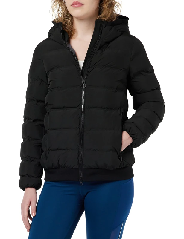 Geox Women's W SPHERICA Jacket, Black,