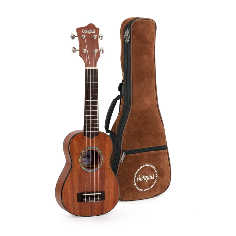 Octopus UK480S all solid mahogany soprano ukulele,Chrome,Silver