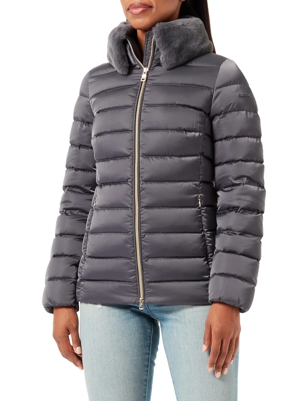 Geox Women's W BETTANIE Jacket, IRON GATE,
