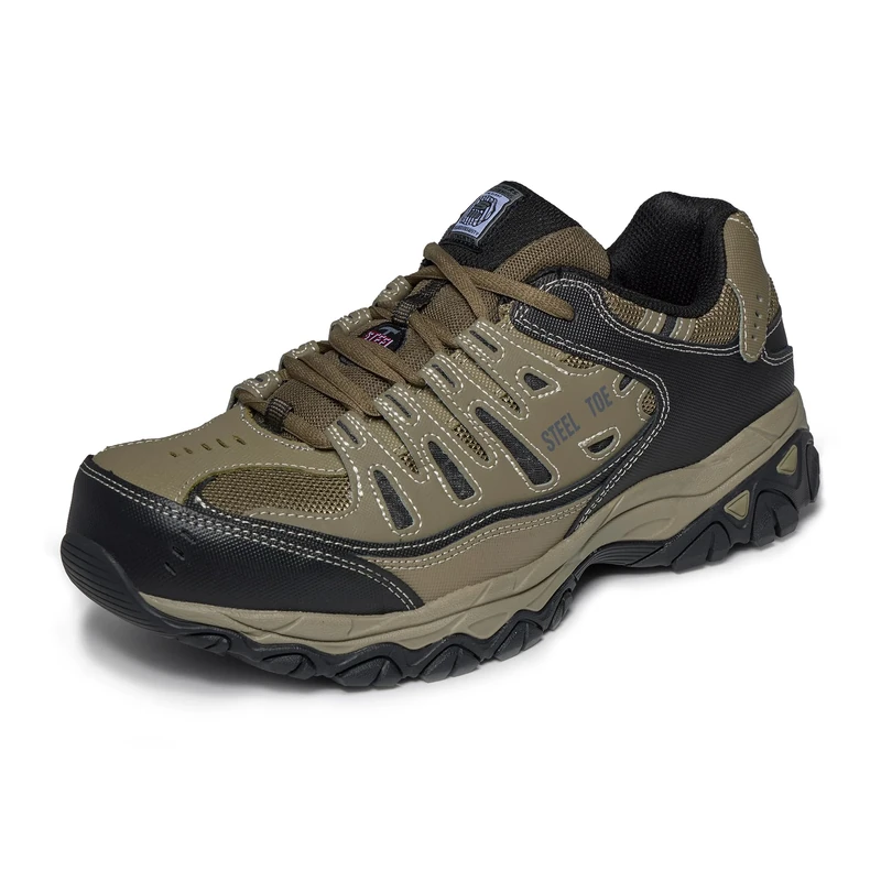 Skechers Men's Cankton Steel Toe Construction Shoe, Pebble/Black, 8.5
