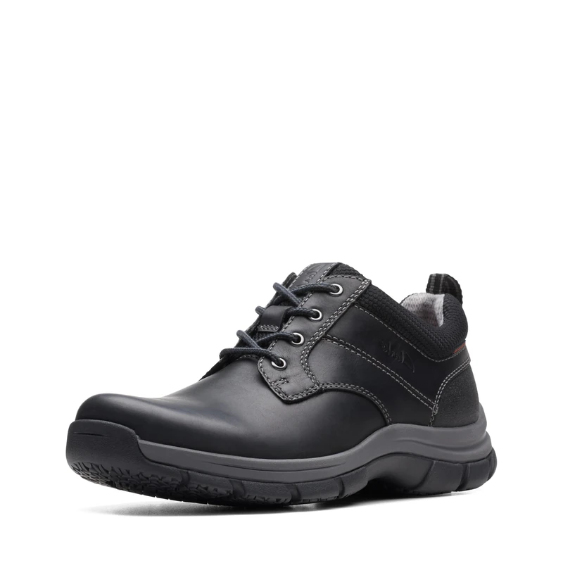 Clarks Men's Walpath Low Oxford, Black Leather, 6 UK Wide - Image 1