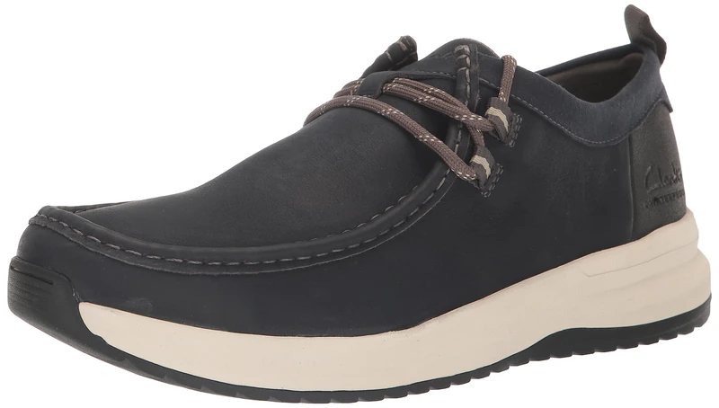 Clarks Men's Wellman Moc Oxford, Navy Leather, 8.5 - Image 1