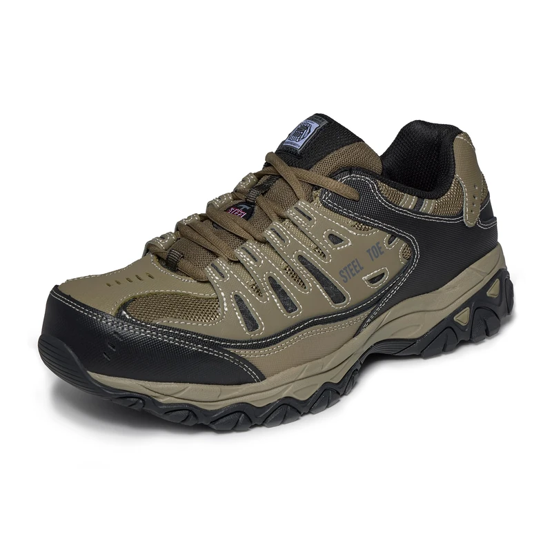 Skechers Cankton Men's Ebbitt Construction Shoe, Black (Pebble/Black), 25.0 cm