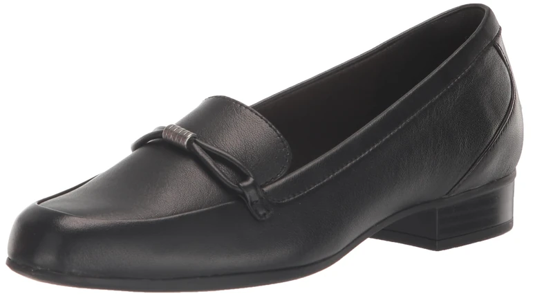 Clarks - Womens Juliet Shine Shoes, Color Black Leather, Size: 6 UK Narrow