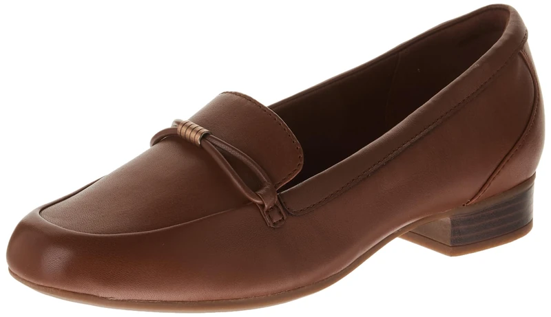 Clarks Women's Juliet Shine Loafer, Tan Leather, 9 - Image 1