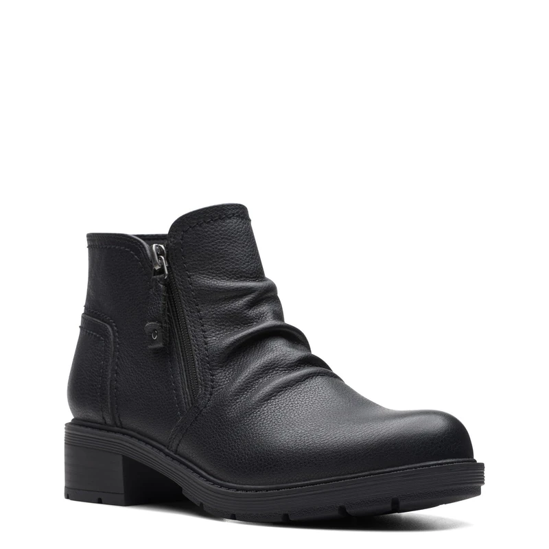 Clarks Women's Hearth Dove Ankle Boot, Black Leather, 6 UK - Image 1