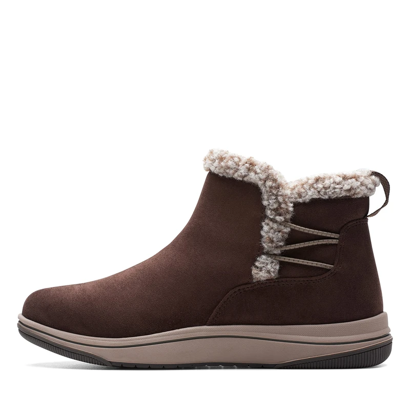 Clarks Women's Breeze Fur Ankle Boot, Dark Brown, 6.5 UK