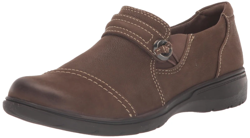 Clarks - Womens Carleigh Pearl Shoes, Color Taupe Nubuck, Size: 5.5 UK