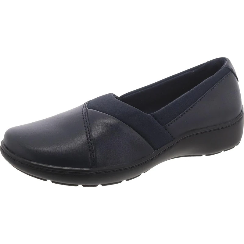 Clarks Women's Cora Charm Loafer, Navy Leather, 9.5