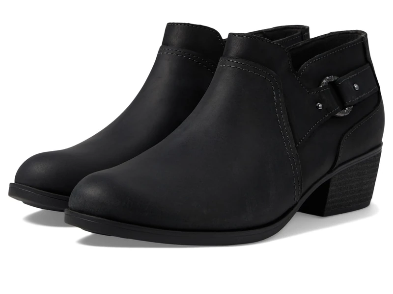 Clarks Women's Charlten Grace Ankle Boot, Black Oily Leather, 9.5