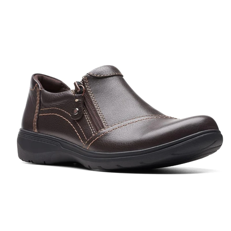 Clarks Women's Carleigh Ray Oxford, Dark Brown Leather, 5