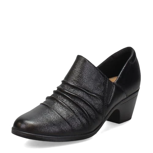 Clarks - Womens Emily 2 Cove Shoes, Color Black Leather, Size: 6 UK