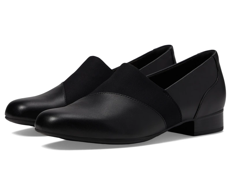 Clarks Women's Juliet Gem Loafer, Black Leather, 7.5