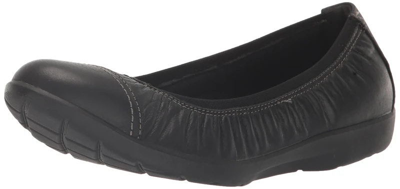 Clarks - Womens Meadow Opal Shoes, Color Black Leather, Size: 6 UK