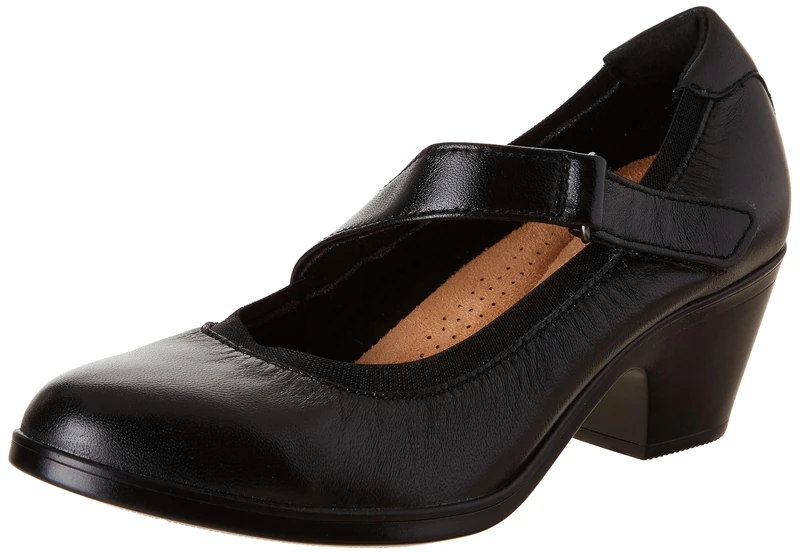 Clarks Women's Emily 2 Mabel Pump, Black Leather, 6