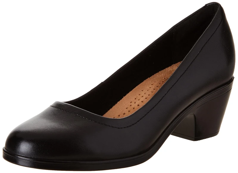 Clarks Women's Emily 2 Ruby Pump, Black Leather, 7.5