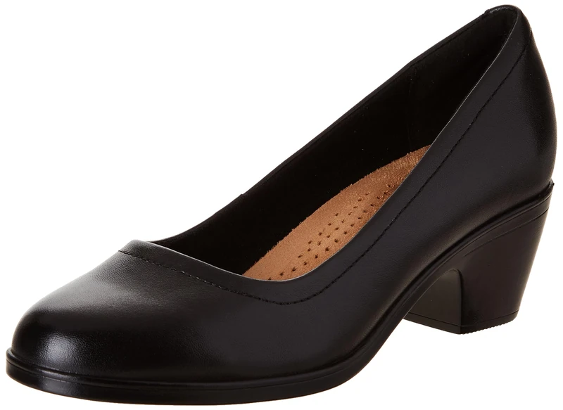 Clarks - Womens Emily 2 Ruby Shoes, Color Black Leather, Size: 9.5 UK Narrow