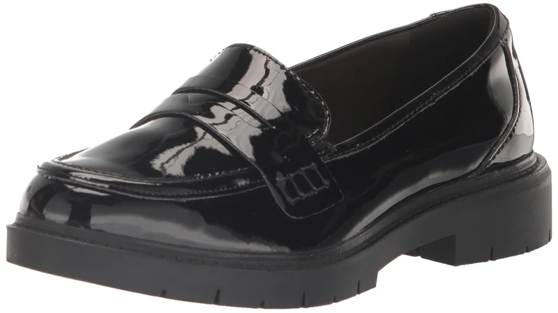 Clarks Womens Westlynn AylaLoafer, Black Patent Synthetic, 9