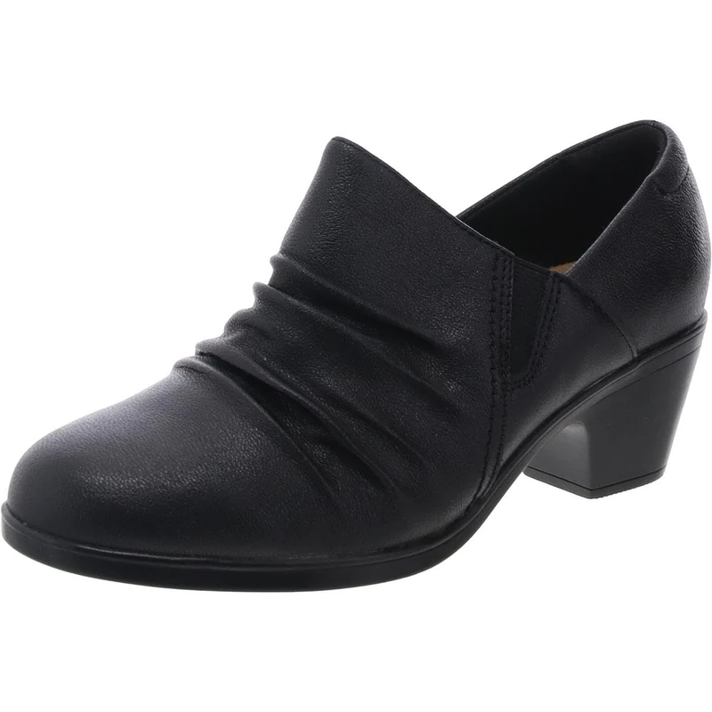 Clarks - Womens Emily 2 Cove Shoes, Color Black Leather, Size: 6.5 UK Narrow