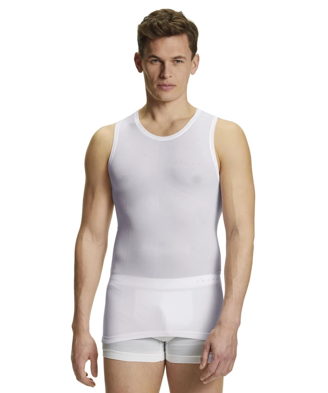 FALKE Men's Ultralight Cool M S/l Sh Functional Yarn Quick Dry 1 Piece Base Layer Top, White 2860, L