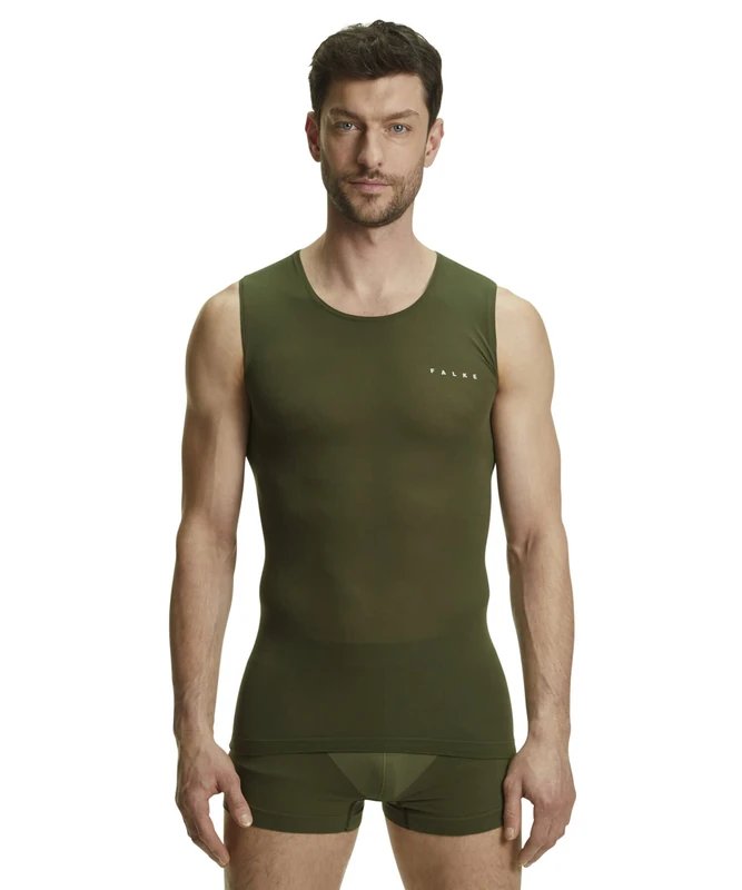 FALKE Men's Ultralight Cool M S/l Sh Functional Yarn Quick Dry 1 Piece Base Layer Top, Green Herb 7754, XL