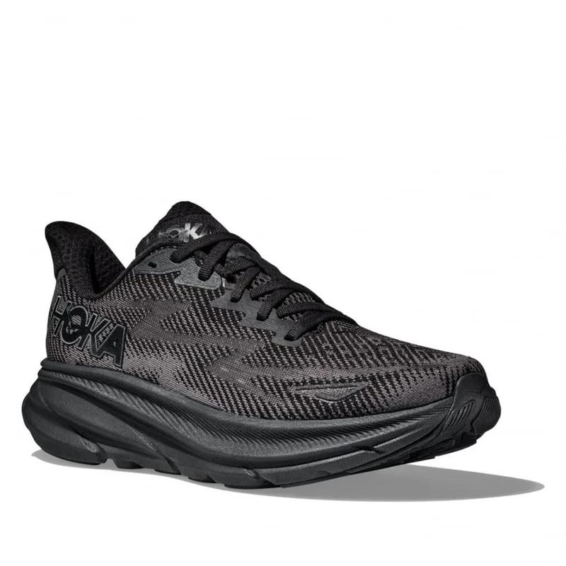 Hoka One One 1132210-BBLC M CLIFTON 9 WIDE Men BLACK/BLACK UK 7.5