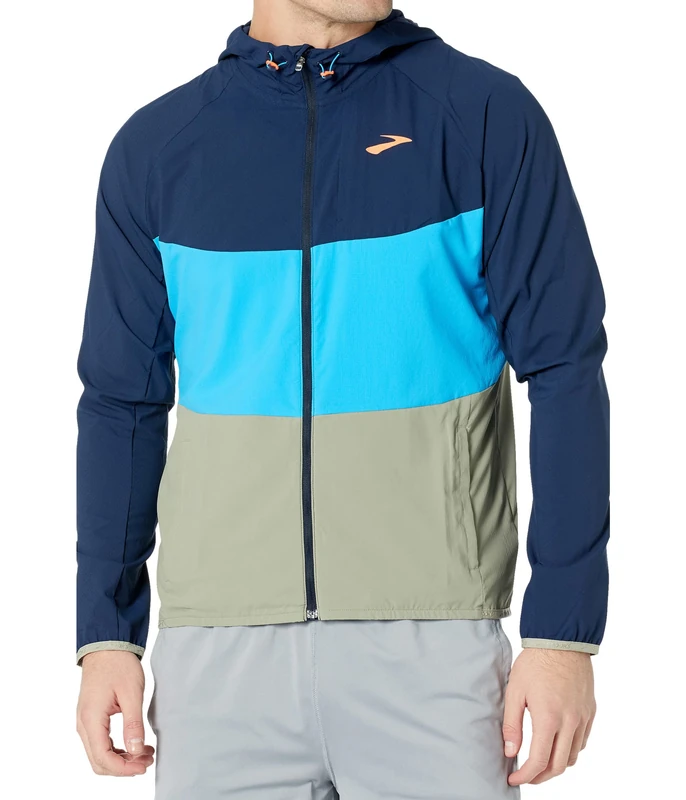 BROOKS 211385465 Canopy Jacket Jacket Men's Navy/Spring Break/Pebble Size 30