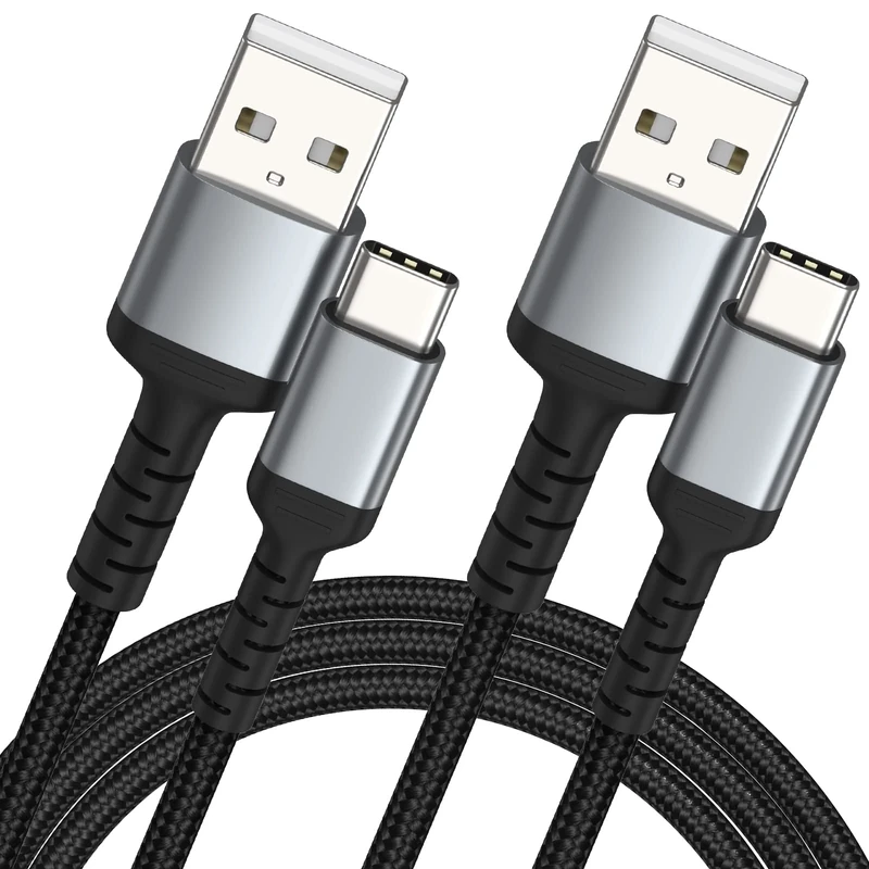 1m USB C Charger Cable 2 Pack, 3ft Braided USB A to Type C 3A Fast Charging Cable Compatible for Samsung Galaxy S22 S21 S20 S10 S9 S8 Plus Note 10 9 8, Huawei, Google Pixel, Xiaomi, Sony