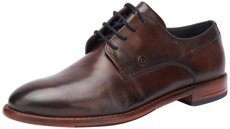 bugatti Men's Livorno Flex Evo Lace-Up, Dark Blue, 44 EU, Brown, 10 UK