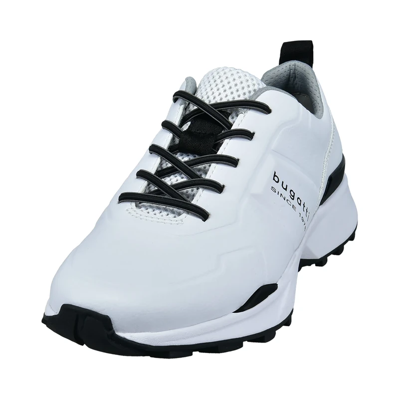bugatti Men's Comfortable and Breathable Shoes with Perforated Tongue and Inner Lining, High Air Circulation Trainers, White, 9 UK