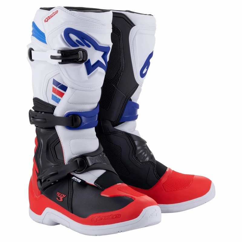 Alpinestars Tech 3 Motocross Boots White/Navy/Red White/Red/Navy UK 12 (EU 48)
