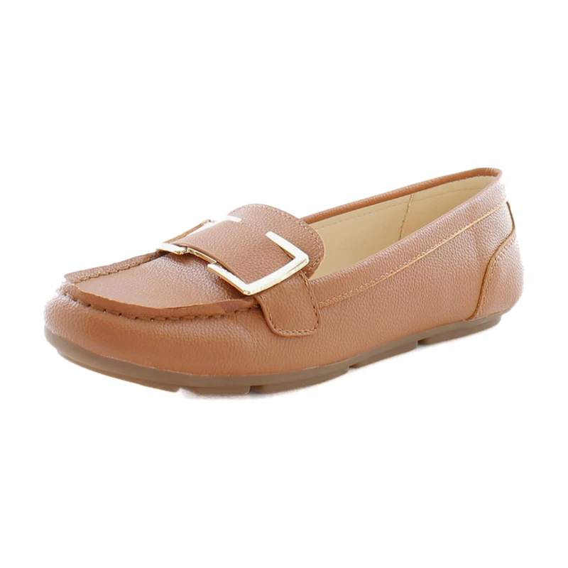 Calvin Klein Women's Lydia Loafer Flat, Cognac, 4 UK