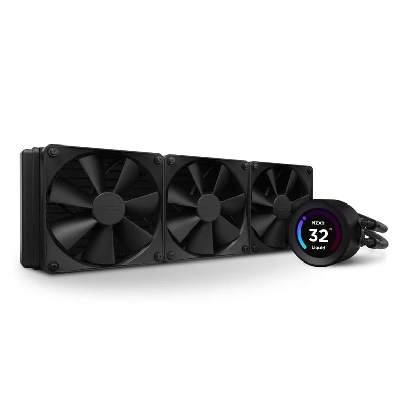 NZXT Kraken Elite 360 - RL-KN36E-B1-360mm AIO CPU Liquid Cooler - Customizable 2.36" Wide-Angle LCD Display for GIFs, Images, Performance Metrics and More - 3 x F120P Fans - Black