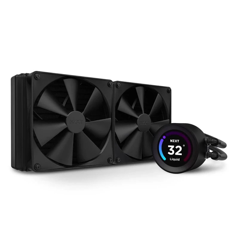 NZXT Kraken Elite 280 - RL-KN28E-B1-280mm AIO CPU Liquid Cooler - Customizable 2.36"" Wide-Angle LCD Display for GIFs, Images, Performance Metrics and More - 2 x F140P Fans - Black