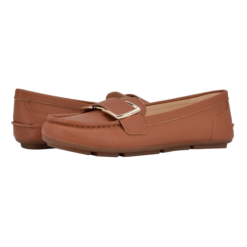 Calvin Klein Women's Lydia Loafer Flat, Cognac, 7.5 UK