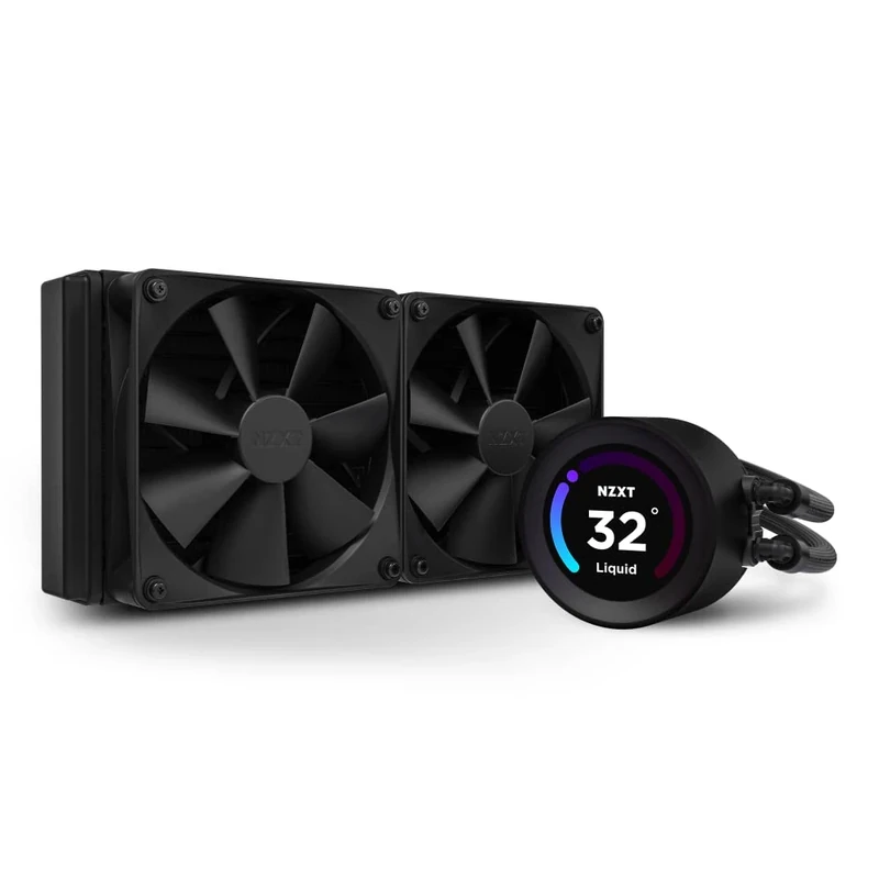NZXT Kraken Elite 240 - RL-KN24E-B1-240mm AIO CPU Liquid Cooler - Customizable 2.36" Wide-Angle LCD Display for GIFs, Images, Performance Metrics and More - 2 x F120P Fans - Black