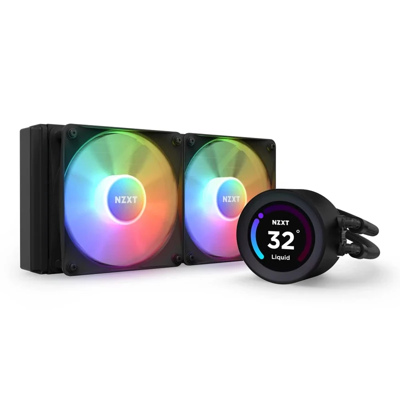 NZXT Kraken Elite 240 RGB - RL-KR24E-B1-240mm AIO CPU Liquid Cooler - Customizable 2.36" LCD Display for GIFs, Images, Performance Metrics - 2 x F120 RGB Core Fans - Black