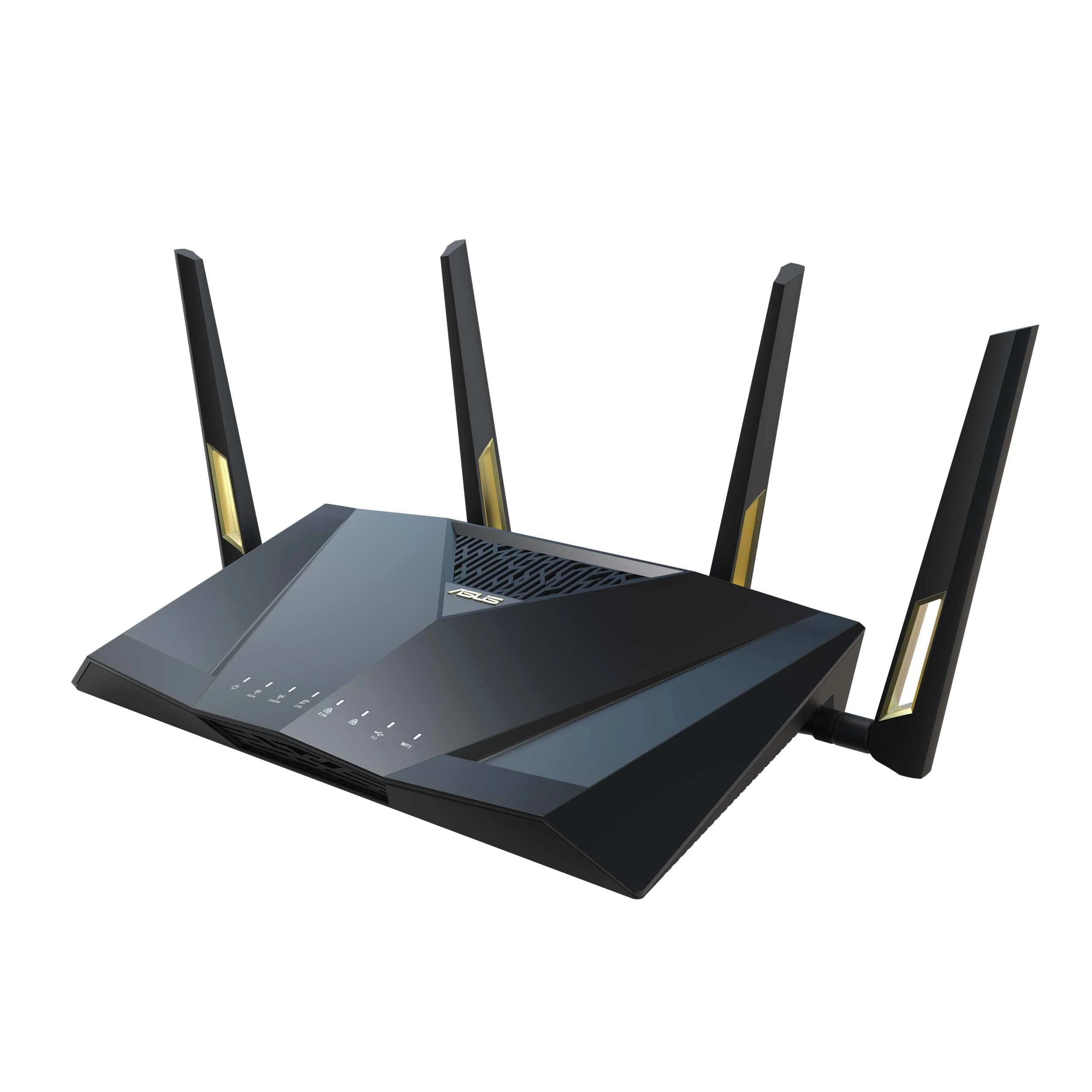 ASUS RT-AX88U Pro Router Gaming AX6000, Dual Band, WiFi 6, Compatible con PS5, Dos Puertos 2.5 G, AiProtection Pro, Instant Guard Sharable Secure VPN, QoS Adaptable, Port Forwarding