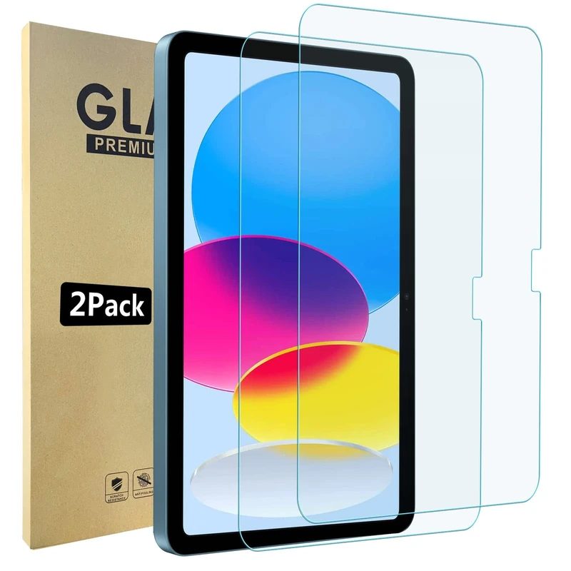 Bigqin 2 Pack Screen Protector Compatible for iPad (A16) 11th 2025 / 10th Generation 10.9" 2022, Tempered Glass Film HD Clear Scratch-Resistant, Support Pencil and Face ID, 9H Protector