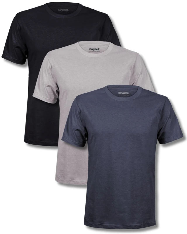 Kingsted T-Shirts for Men Pack - Royally Comfortable - Soft & Fresh Premium Fabric - Well-Crafted Classic Tee, Monochrome 3 Pack, Large