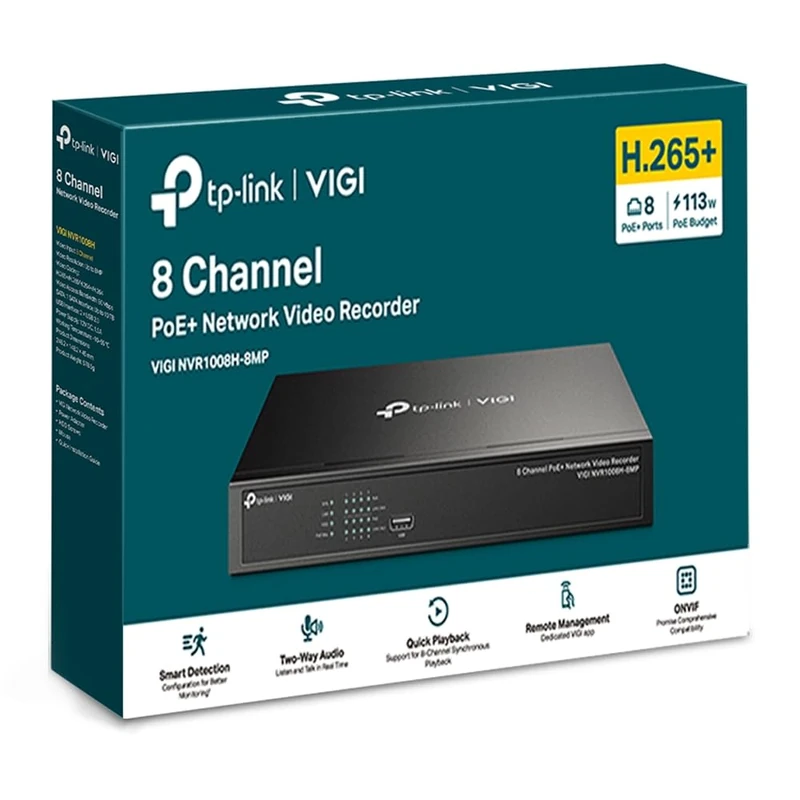 TP-Link VIGI NVR1008H-8 MP 8-Channel Digital Video Recorder