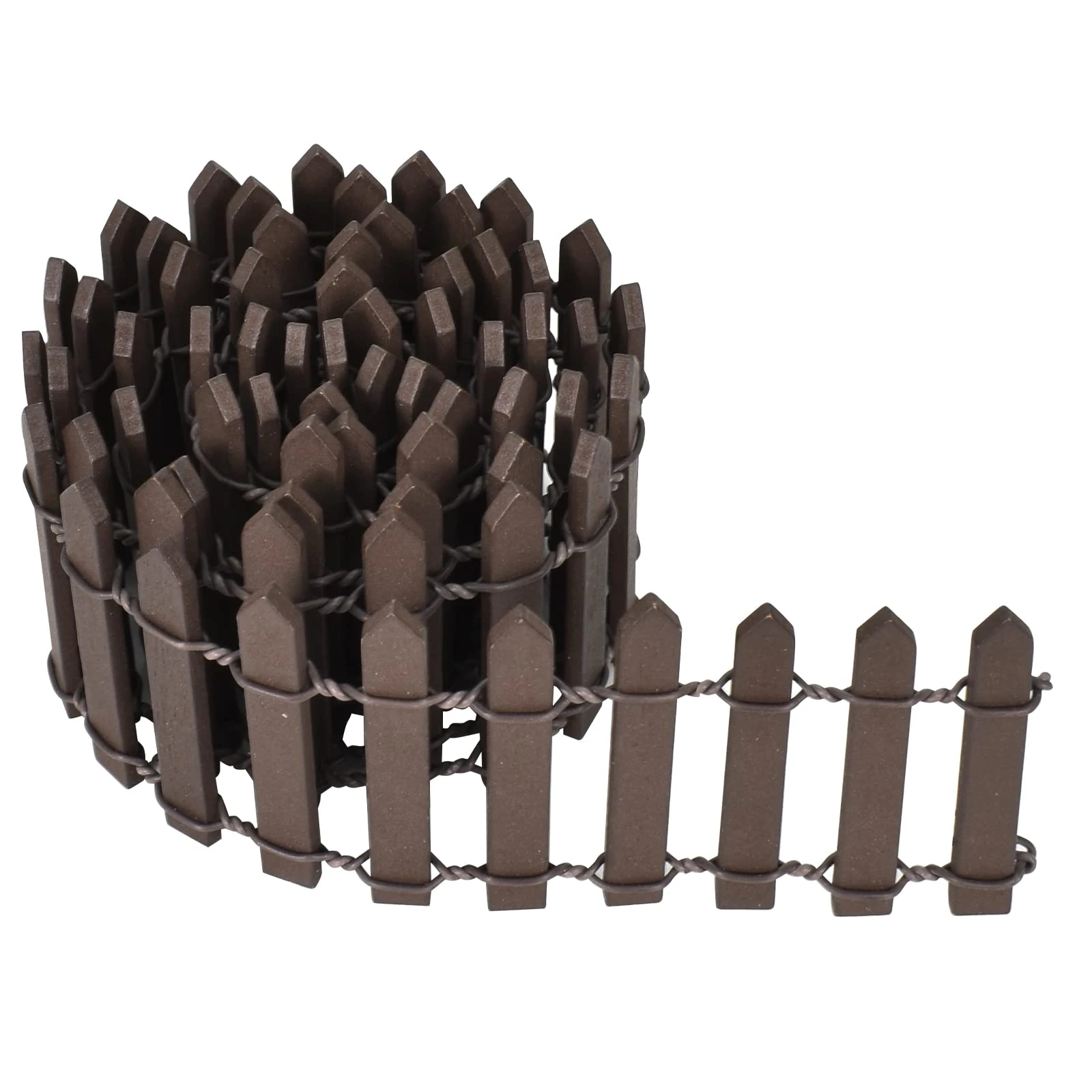 Miniature Wooden Fence Coffee Mini Wooden Borders 90 x 5 cm Miniature Fence for Fairy Garden Terrarium Doll House Garden Bonsai Micro Landscape Accessories