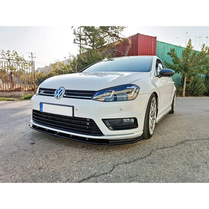 Motordrome Front spoiler compatible with Volkswagen Golf VII R / R-Line 2012-2017 (ABS Glossy black)