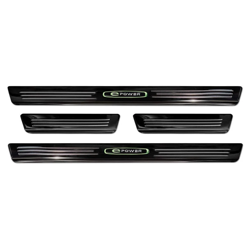 Avisa Black Inox door sill protectors compatible with Volkswagen ID.5 2021- 'E-Power' - 4-pieces