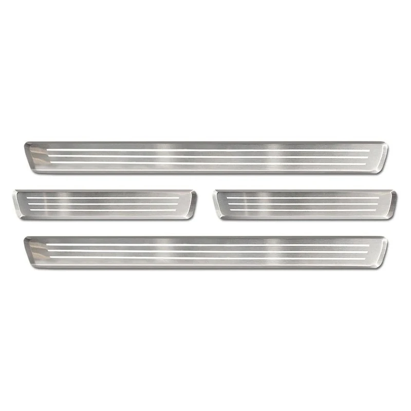 Avisa Inox door sill protectors compatible with Volvo XC40 2018- - 'Lines' - 4-pieces