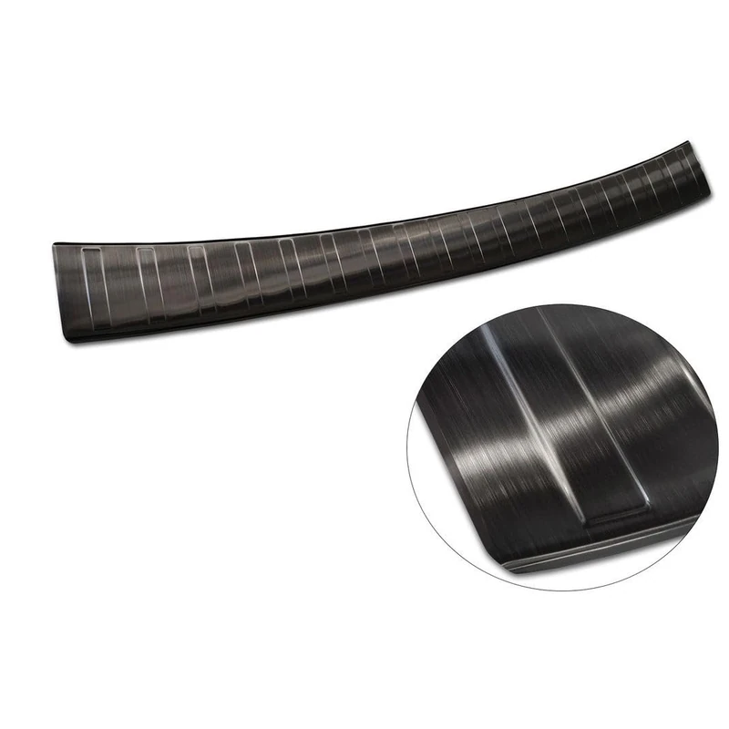 Avisa Black Stainless Steel Rear bumper protector compatible with Subaru Outback (BT) 2020- 'Ribs'