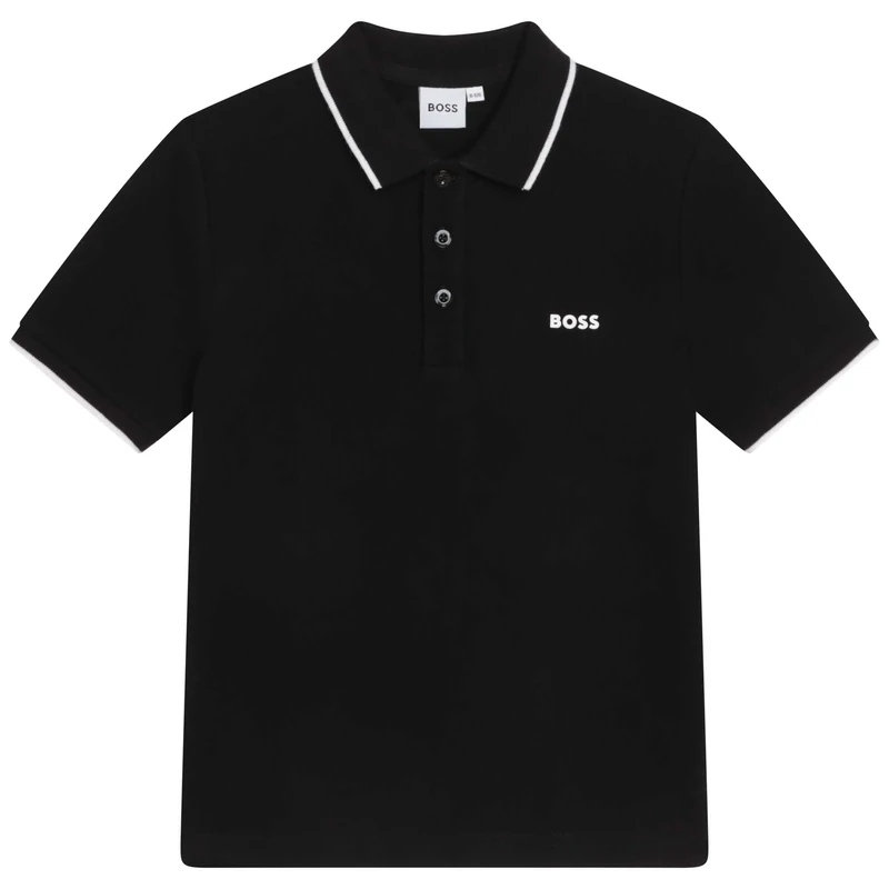 BOSS Kids Logo Polo Shirt Juniors Black 6 Years