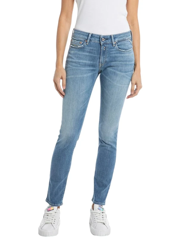 REPLAY Women's WH689 New Luz Power Stretch Modal Jeans, Medium Blue 009-1, 29W / 28L