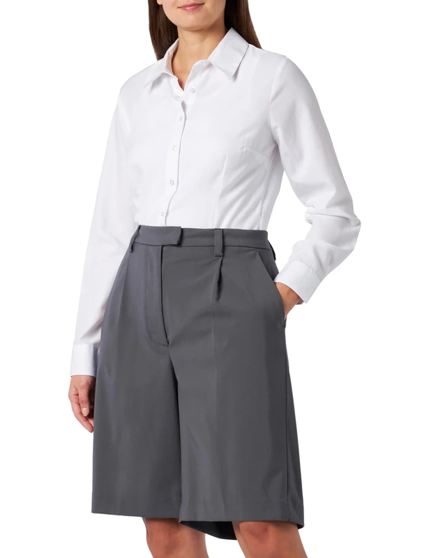 REPLAY Adult W8089 Poly/Wool Stretch Plain Bermuda Shorts, Iron Gray 493, 31