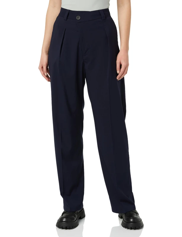 REPLAY Adult W8083 Poly/Wool Stretch Plain Pants, Blue 086, 27